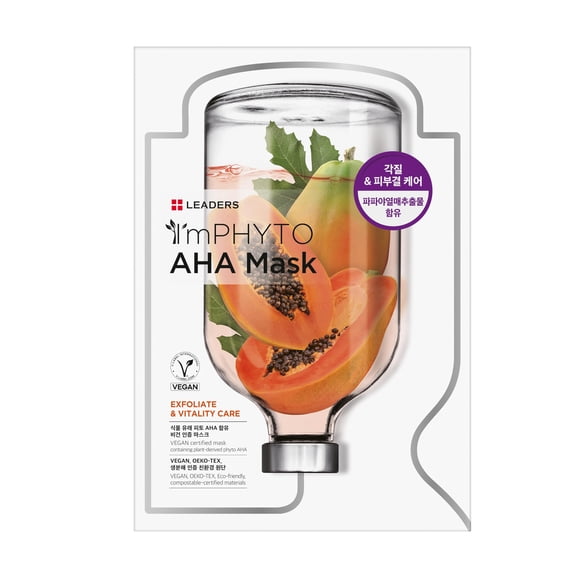 Mascarilla facial de tratamiento I'MPHYTO AHA vegana exfoliante - 10 piezas
