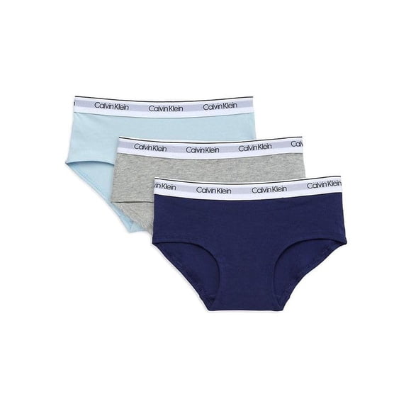 Ropa interior Calvin Klein para niños y niñas, moderna, de algodón hipster, paquete de 3