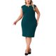 thumbnail image 5 of Agnes Orinda Trajes de Halloween para Mujeres Tallas Grandes Vestido Ajustado de Escuela Colegio con Cuello en V Sin Mangas Casual Midi Lápiz con Cremallera 2X Verde Oscuro, 5 of 7