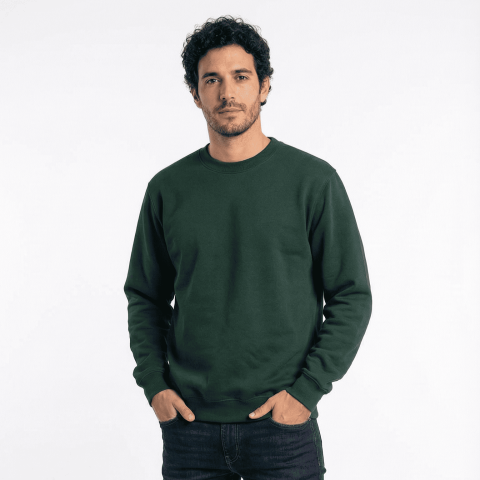 T-World - Polerón Unisex Algodón Afranelado Básico Antipilling Verde Pino