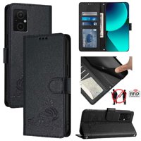 Funda Tipo Cartera Foxdock Para Xiaomi Poco M5 4G Con Soporte, Ranuras, Rfid, Diseño De Gato