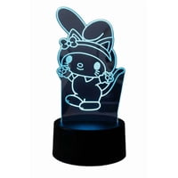 Lampara Ilusion 3D Kuromi Iii De 7 Colores, Base Touch