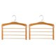 thumbnail image 5 of 2 Piezas 4 Niveles De Pantalones De Madera Percha Armario De Almacenamiento Organizador Marrón Claro, 5 of 5