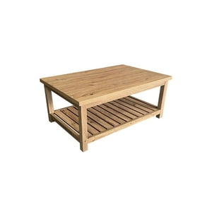 Habita2 Chile - Mesa De Centro Moderna Japandi Con Repisa 105X70 Cm
