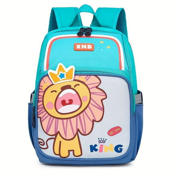 1pc Cute Cartoon Lions Rabbits School Bag Backpack, Large Capacity Backpack For Boys Girls Outdoor Daypack Kindergarten Elementary Toddler School Bag School Season Gift