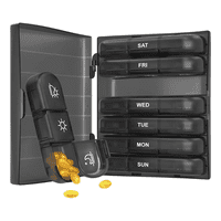 Genérico - Pastillero Semanal Portabs Negro 21 Compartimentos 3 Tomas Diarias