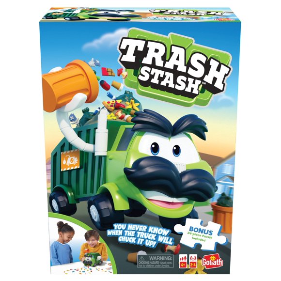 Juego Goliath Trash Stash con rompecabezas de 24 piezas para niños mayores de 4 años