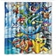 thumbnail image 1 of Cortina de ducha moderna y elegante con diseño de dibujos animados de Pokémon, juego de cortina de baño con ganchos, tamaño 60 x 72 pulgadas, 1 of 3