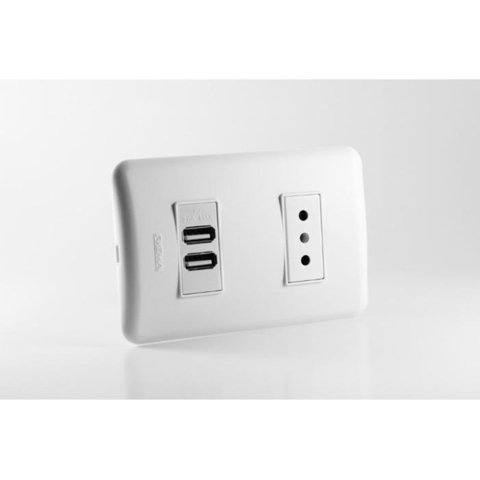 Rema - Enchufe Usb 1.5 A 5V + Enchufe Hembra 10 A 250V - Marfil