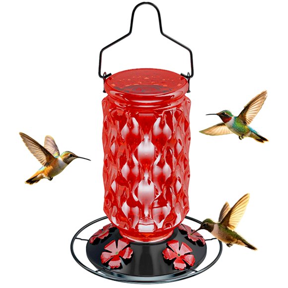 Alimentador para colibríes FibreDeep 710 ml Vidrio rojo