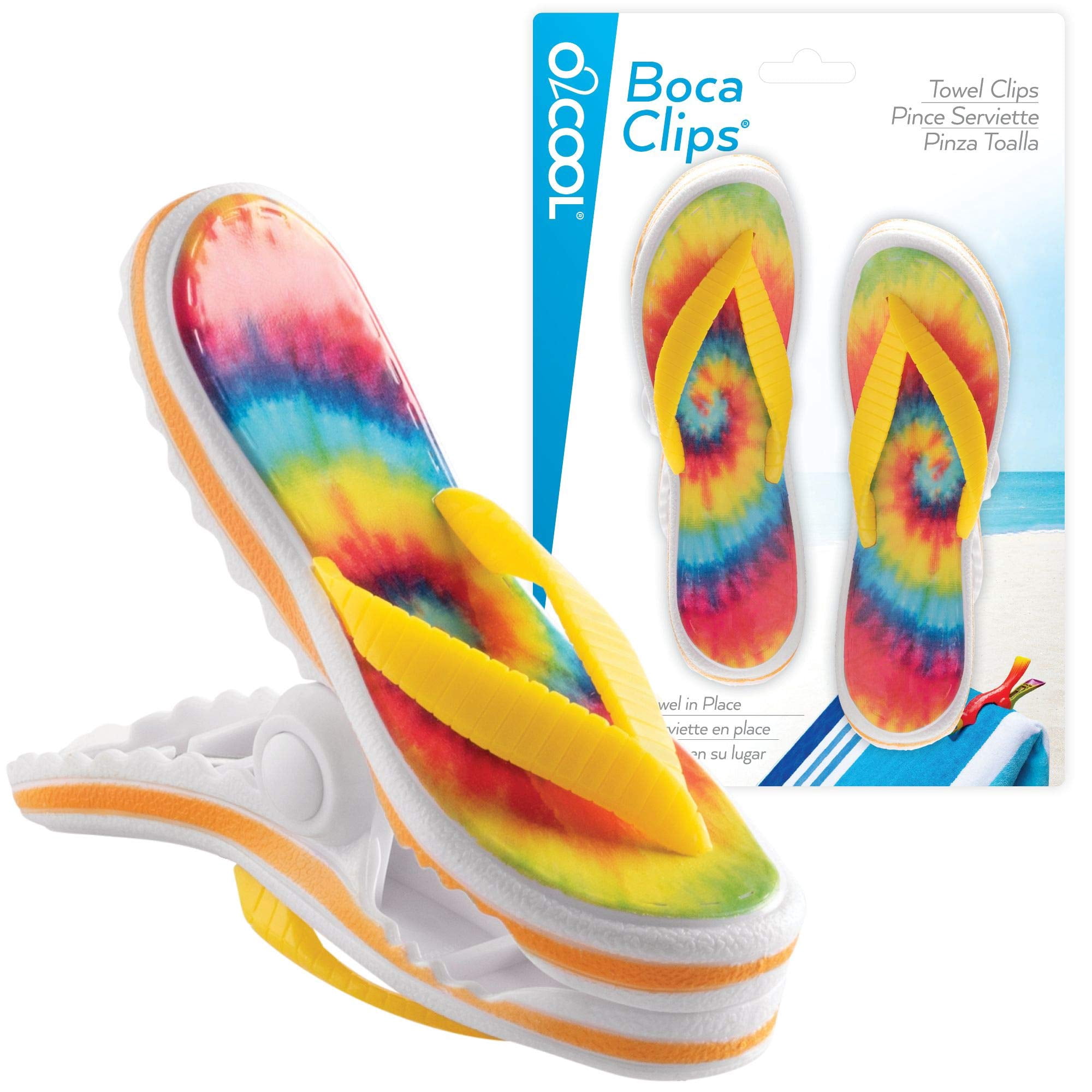 Chanclas Para Toallas De Playa O2cool Bocaclips, Anudadas, 2 Unidades