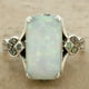 thumbnail image 1 of 1pc Stylish Vintage Opal Ring for Men - Elegant Square Design with Silvery Finish, 1 of 5