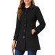thumbnail image 1 of INSPIRE CHIC Abrigo Clásico de Mujer con Botones, Largo de Invierno con Bolsillos 2XL Negro, 1 of 7