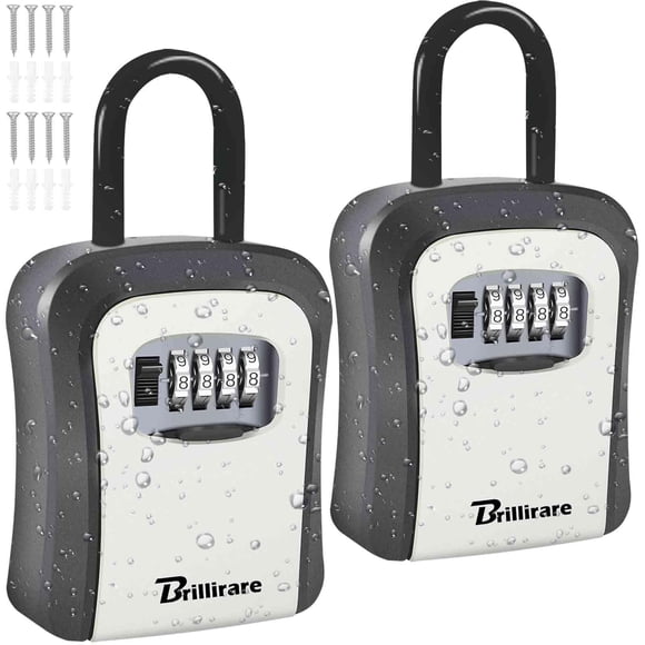 Caja de Seguridad con Cerradura BRILLIRARE 2 Unidades Impermeable de 4 Dígitos