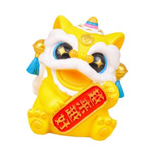 Magideal - Estatua De León Chino, Decoración De Año Nuevo Lunar Pequeña, Colecciones De Decoración, Estatuilla En Miniatura De Resina Para Dormitorio Del Festiva Inclinación Derecha Amarilla