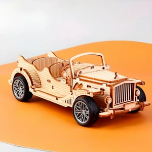 Puzzle 3D Auto Retro Madera Aspor Niños Modelo Escala