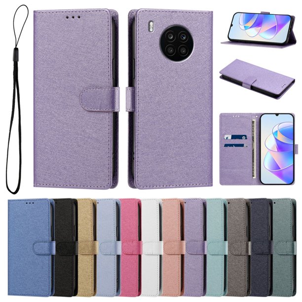 Funda Cartera de PU para Honor 50 Lite con Tarjetas, Lila