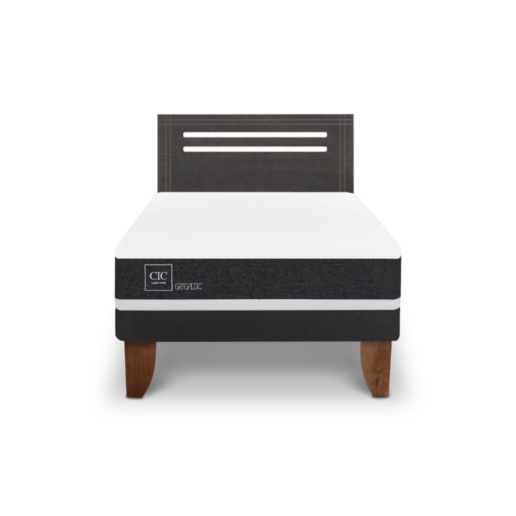 Cama Europea Ortopedic 1.5 Plaza Base Normal + Respaldo Munich
