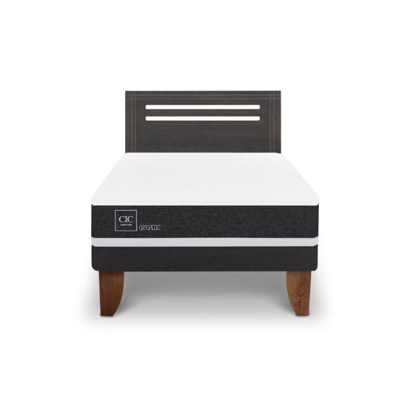 Cama Europea Ortopedic 1.5 Plaza Base Normal + Respaldo Munich