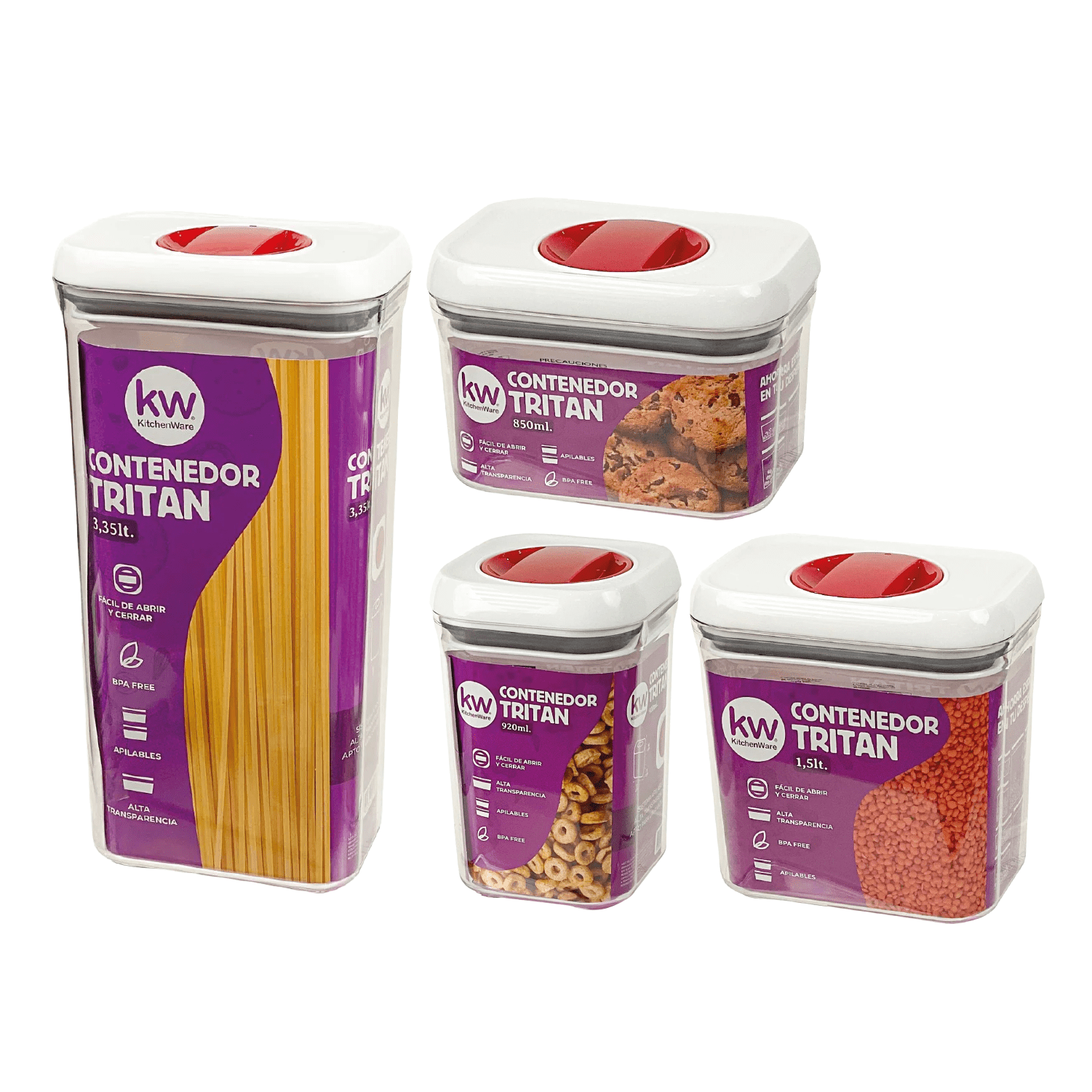 Kitchenware - Pack Promocional 5 Contenedores Tritan Chefs Ware