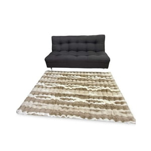 Tengfei - Alfombras Imitación Piel De Conejo Café Claro