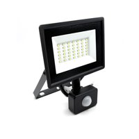 Teimporta - Foco Proyector Led Reflector Con Sensor 30W Ip65 Luz Fría - Negro - Blanco Frío