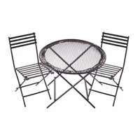 Bothyi - Juego De Mesa Y Sillas En Miniatura Para Casa De Muñecas, Muebles De Café/Té A Escala 1:12 De Metal, Color Negro