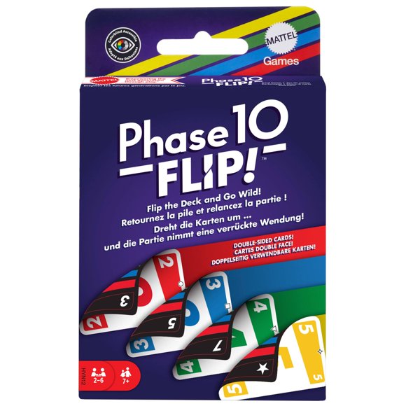 Juego de cartas Mattel Games Phase 10 Flip Family para 2-6 jugadores