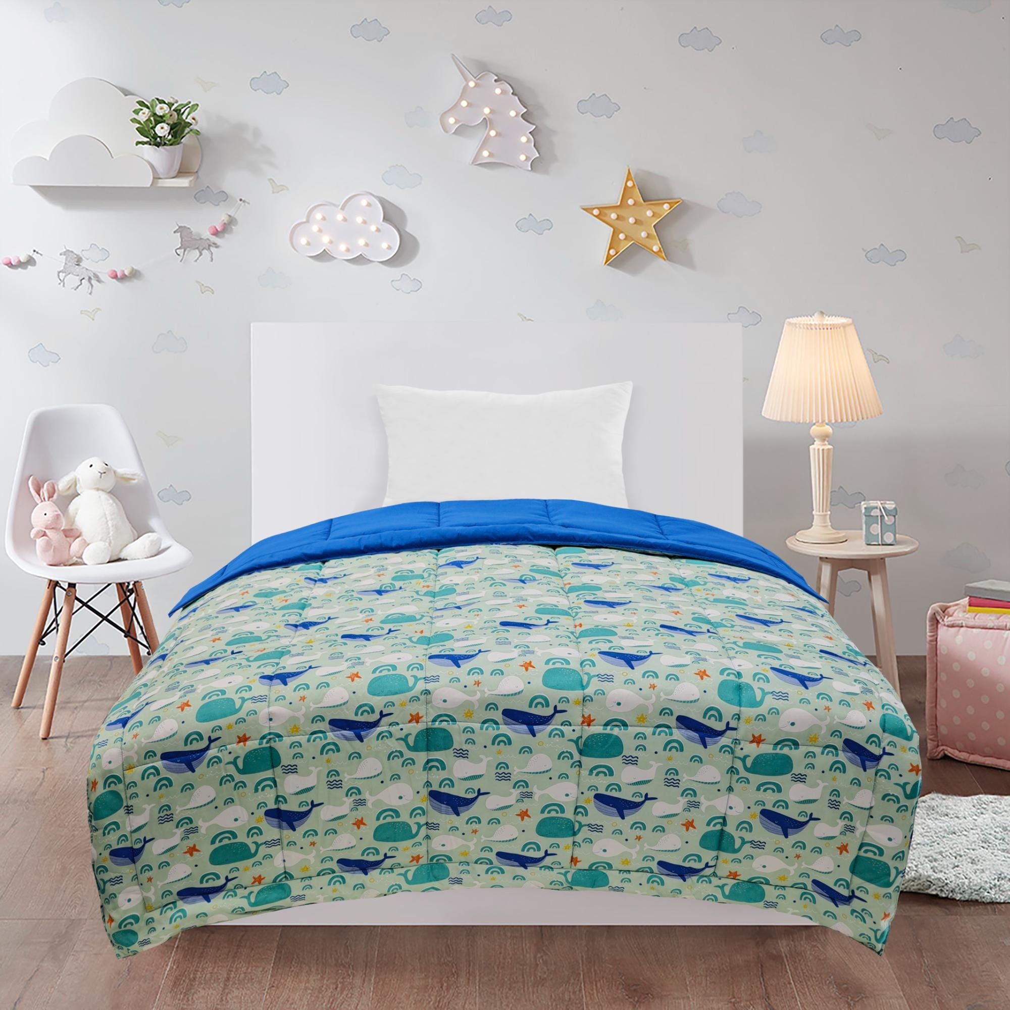 Haus Kids - Plumón Niño Ballenas 1.5 Plaza Tejido Cepillado Poliéster