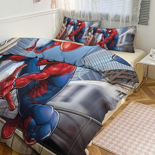 Juego De Ropa De Cama Con Estampado De Spiderman Funda Nórdica Y Fundas De Almohada De 3 Piezas Para Mujeres Hombres Y Adolescentes