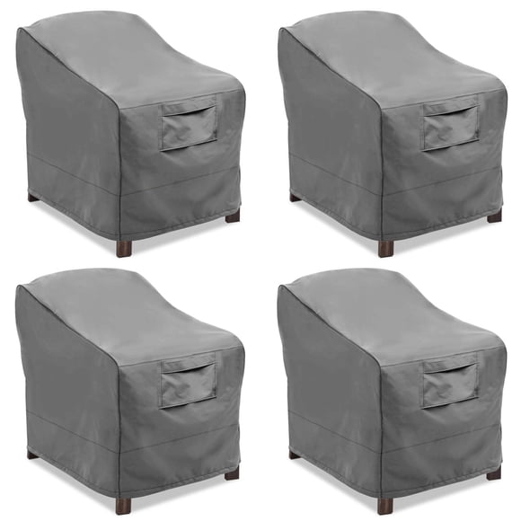 Fundas para sillas de patio Vailge, paquete de 4, impermeables, gris, grandes