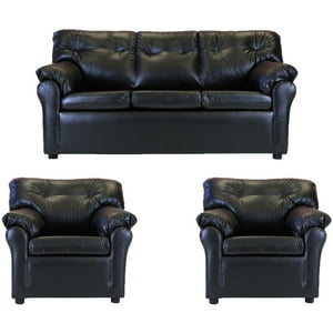 Muebles América - Living América 311 Cuero Sintético Negro