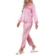 thumbnail image 4 of INSPIRE CHIC Conjunto de Pijama de Satén para Mujer, Camisa de Manga Larga de Botones, Pijama de Leopardo a Rayas Sedoso con Bolsillo, Talla L, Rayas Rosadas, 4 of 5