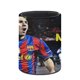 thumbnail image 3 of Lionel Messi-theme Cylinder Pen Holder Pencil Organizer with Flannel Lining PVC Leather Material Cardboard Base for study work 10*8CM, 3 of 6