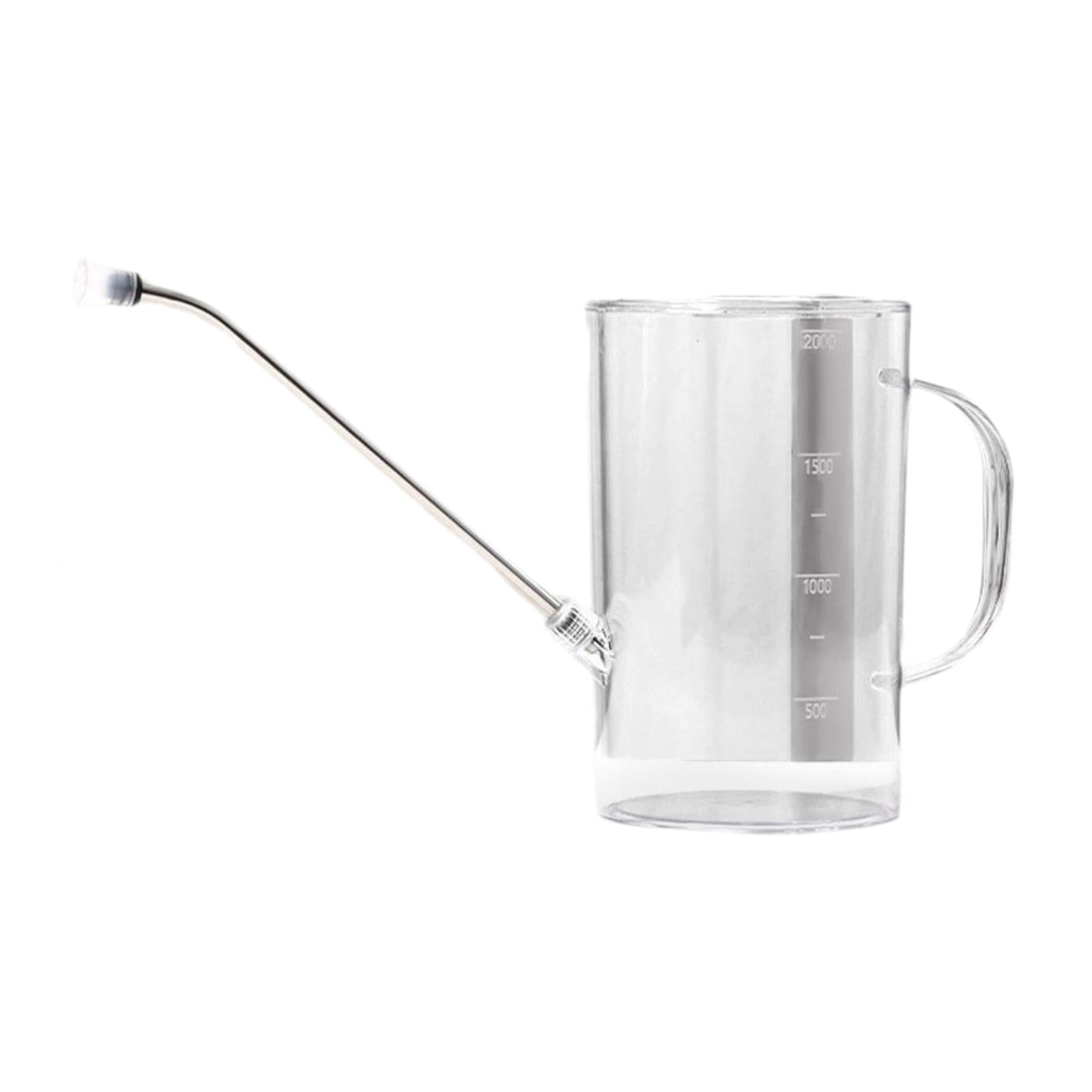 Magideal - Can, Dispositivo De Riego De Plantas, Mango Ergonómico, Lata De Riego Medible De 1 Litro Con Una Olla Larga, Maceta Para Plantas En Interiores, Blanco