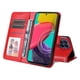 thumbnail image 3 of Funda tipo cartera FOXDOCK para Samsung Galaxy M53 5G , diseño girasol en relieve, cuero PU, cierre magnético, soporte y tarjetero, 3 of 5