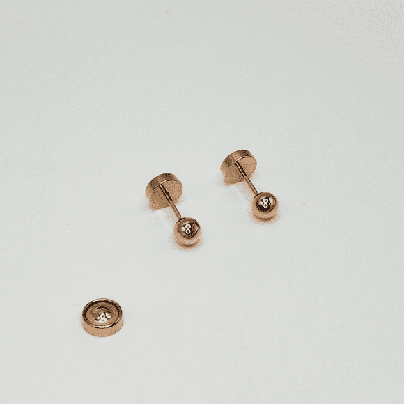 Aros abridores para bebé laminados en oro 20k modelo bolita 3,5mm