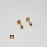 Rba Y Co - Aros Abridores Para Bebé Laminados En Oro 20K Modelo Bolita 3,5Mm