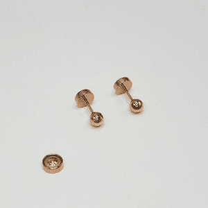 Rba Y Co - Aros Abridores Para Bebé Laminados En Oro 20K Modelo Bolita 3,5Mm