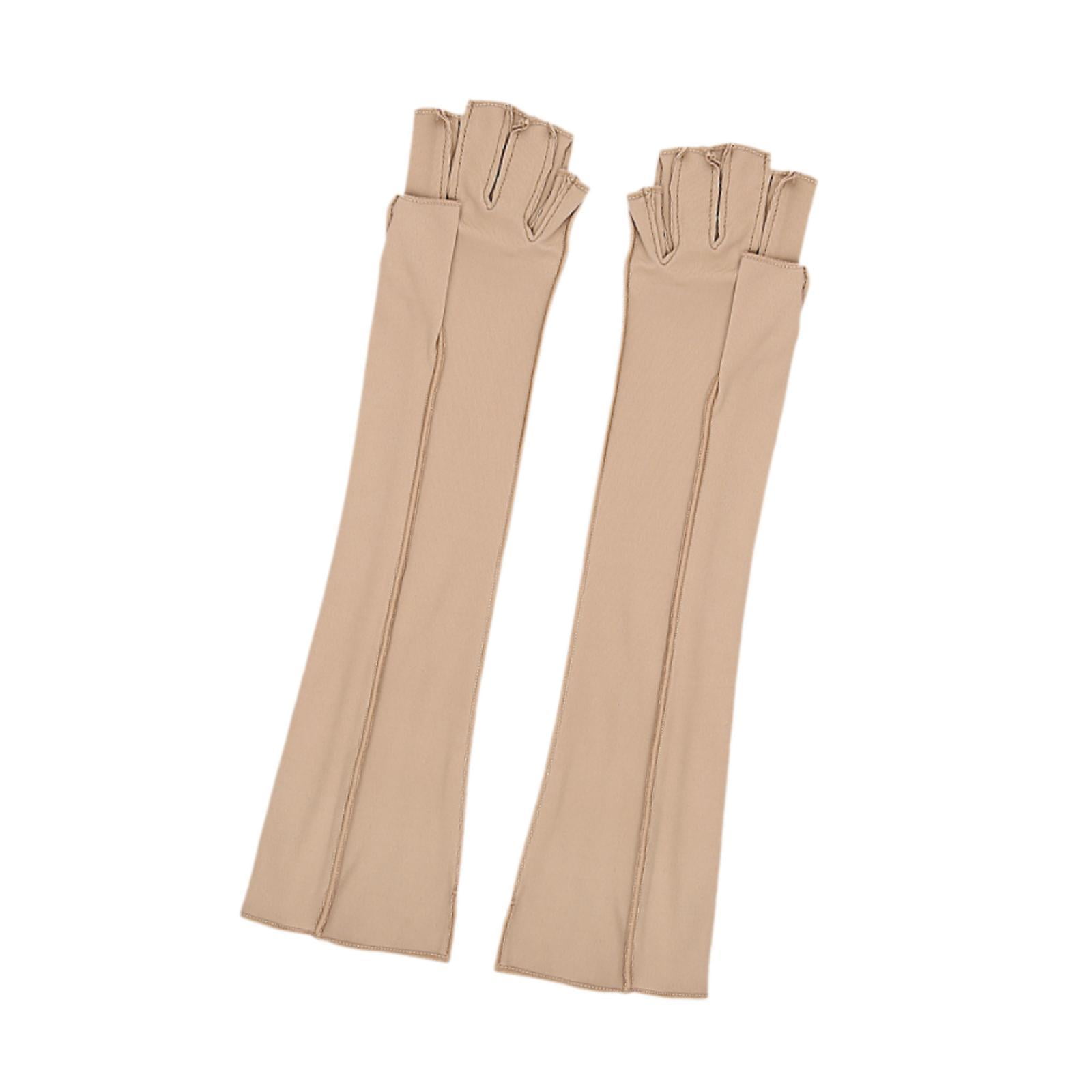 Magideal - Guantes Largos De Compresión, Guantes Para Escribir, Soporte De Muñeca Multifuncional, Guantes Sin Dedos, Guantes De Fitness Para Correr En La Computa Amarillo