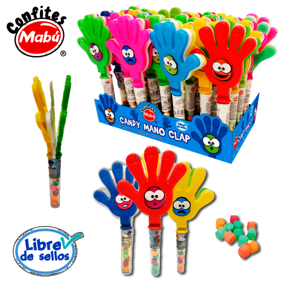 Candy Caramelo Sin Azúcar Mano Clap (Display Con 20 Unidades) - Mabu