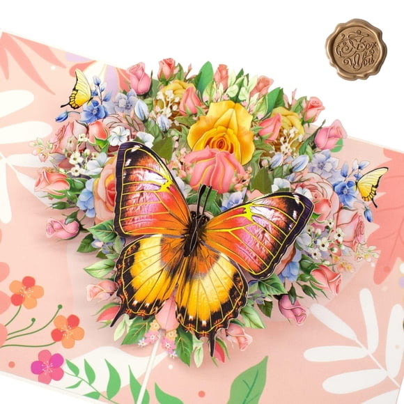 Tarjeta de Cumpleaños 3D Mariposa Pop‑Up FUDE LUO 19,5 cm