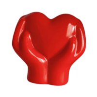 Bothyi - Estatua De Corazón Con Gesto De Mano Para Mesitas De Noche, Bar, Sala De Estar, Escultura Con Gesto De Amor, Color Rojo