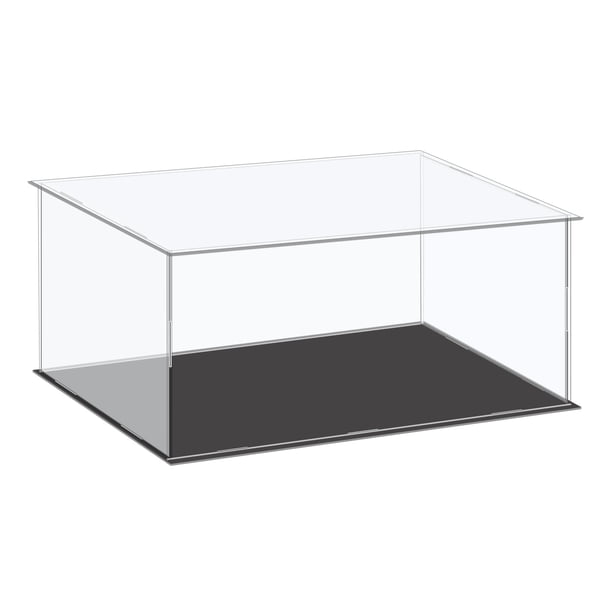Uxcell Caja de Exhibición de Acrílico Caja de Plástico Cubo Caja de Almacenamiento Transparente Pequeña Montaje a Prueba de Polvo Vitrina 14.1x8.2x6.1" para Artículos de Colección