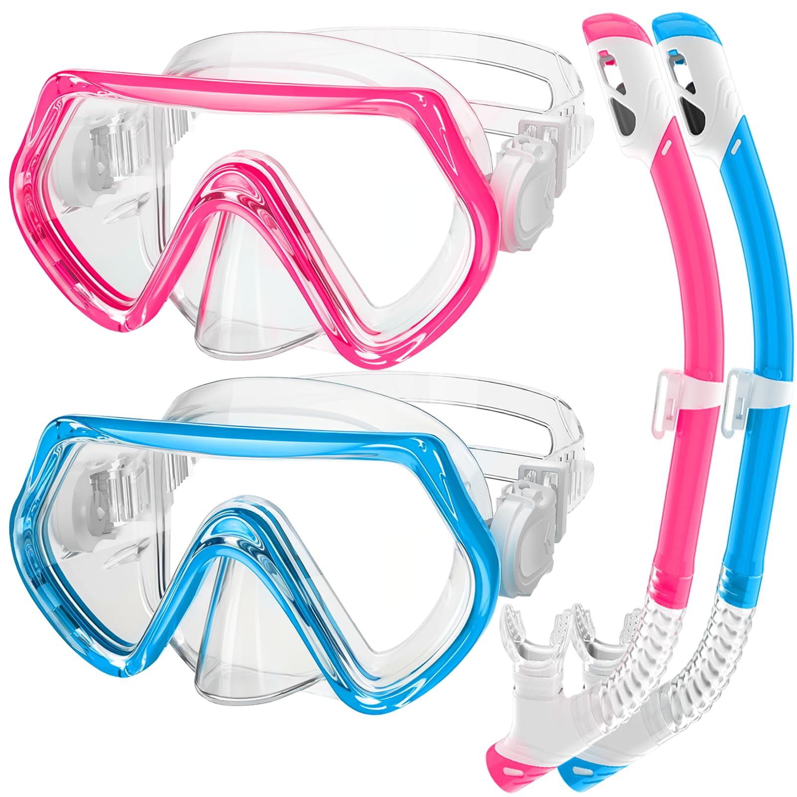 Set De Snorkel Zipaura Para Niños De 3 A 14 Años Con Máscara De Buceo Y Tubo De Respiración