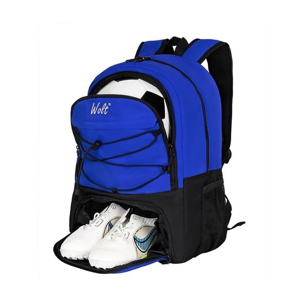 Mochila deportiva WOLT para fútbol juvenil, baloncesto y voleibol, azul