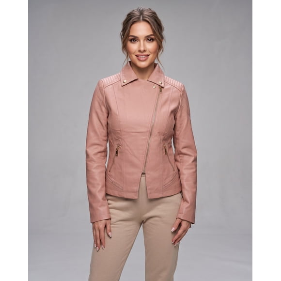 Chaqueta Slim Fit Ecocuero Biker Diseño Anatómico - EFF1050