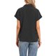 thumbnail image 3 of Blusas de Manga Corta para Mujeres Casual de Negocios con Estampado de Lunares Cuello en V Tops de Oficina S Negro, 3 of 6