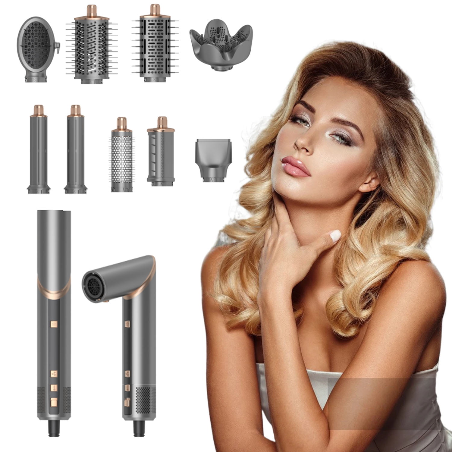 Secador De Cabello 9 En 1 Profesional Airwrap Con Iones Negativos Onlyou Wt-643-1