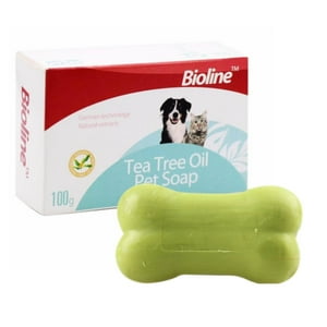 Bioline - Jabon Barra Extracto De Te Para Bañar Mascotas 100G